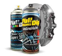 Kit de peinture pour étriers de frein super brillants en spray 400 ml (1 spray peinture + 1 spray vernis brillant) - Application facile - Finition professionnelle (11 couleurs au choix) (noir