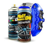 Kit de peinture pour pinces de frein Super brillant en spray 400 ml (1 spray peinture + 1 spray vernis brillant) - Facile à appliquer - Finition professionnelle (11 couleurs au choix) (Bleu foncé)
