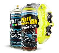 Kit de peinture pour pinces de frein Super brillant en spray 400 ml (1 spray peinture + 1 spray vernis brillant) - Facile à appliquer - Finition professionnelle (11 couleurs au choix) (jaune)