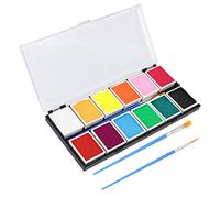 Kit de peinture pour le visage de qualité cosmétique, 12 couleurs, séchage rapide, nettoyage facile, peinture à la main, matériau en pâte 120g/4.2oz, peinture sur la peau