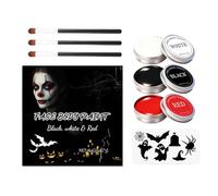 Kit de peinture pour le visage d'Halloween, lavable et imperméable, pour Halloween, couleur du corps, pour cosplay, fêtes, carnaval, événements, célébrations, séances photo