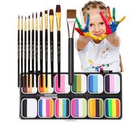 Kit De Peinture Pour Le Visage Lavable - Ensemble De Maquillage Artistique Pour Et Adultes | Palette 12 Couleurs Non Toxiques Pôur Visage Et Corps, Facile À Appliquer Et À Nettoyer