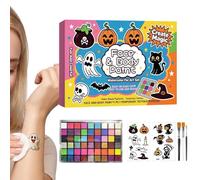 Kit de peinture pour le visage - Palette de 42 couleurs lavables à base | Palette de 42 couleurs, formule à base d'eau, peinture pour le visage lavable, application lisse, variété de nuances