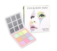Kit de peinture pour le visage professionnel 9 couleurs pigments vibrants de qualité alimentaire faciles à appliquer et à laver pour les fêtes de cosplay d'Halloween 34,6 g