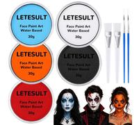 Kit de peinture pour visage d'Halloween 9 pièces avec 4 pinceaux
