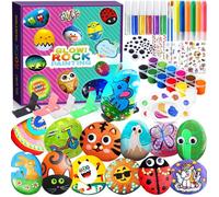 Kit de Peinture sur Pierre pour s Kits de Loisirs Créatifs s 12 Galets a Peindre Décorer avec 24 Peintures et KIT PEINTURE