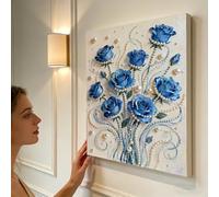 Kit De Peinture sur Toile,Tableau Fleur en Relief 30x40 cm | Coffret Créatif DIY À Assembler | Cadeau pour Fille Garçon Chambre Salon Bureau Fête d'anniversaire