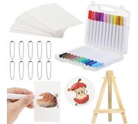 Kit de peinture texturée 3D Magic, kit d’art moelleux pour enfants, feuilles de dessin 3D avec marqueurs, chaînes à perles, stylos à pointe souple et mini chevalet, loisirs créatifs en relief