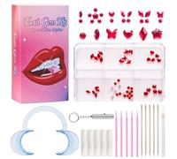 Kit de perçage coloré pour décoration de dents - Kit de bricolage - Autocollants pour perceuse - Différents modèles - Ensemble de 6 forets à grille NSj151 (C, 7,5 x 5 x 1,2 cm)