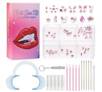 Kit de perçage coloré pour décoration de dents - Kit de bricolage - Autocollants pour perceuse - Différents modèles - Ensemble de 6 forets à grille NSj151 (B, 7,5 x 5 x 1,2 cm)