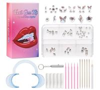 Kit de perçage coloré pour décoration de dents - Kit de bricolage - Autocollants pour perceuse - Différents modèles - Ensemble de 6 forets à grille NSj151 (A, 7,5 x 5 x 1,2 cm)