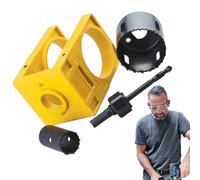 Kit De Perçage De Trous De Porte - Ensemble De Scies Cloches En Acier Au Carbone, Gabarit De Bouton De Porte, Coupe De Profondeur 50 Mm | Enlèvement Propre Des Copeaux, Guide Durable, Outils D'install