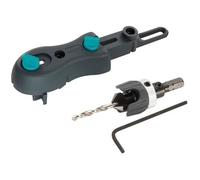 Kit de Perçage pour Terrasse Bois, avec Guide de Perçage et Foret Fraisoir d'Amorcage - wolfcraft 6960000