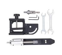 Kit de perceuse à angle pour le bois, guide de perçage réglable de 0 à 60 degrés pour tige ronde de 30 à 70 mm, avec foret à étapes et clés pour des projets de menuiserie précis