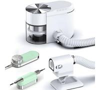 Kit de perceuse à ongles électrique et aspirateur - 1000-30000 tr/min, batterie 1600 mAh, vitesse réglable, faible bruit, collecteur de poussière d'ongles (vert)