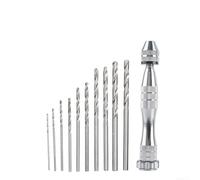 Kit de perceuse manuelle en alliage d'aluminium avec 10 forets pour bois, plastique, caoutchouc et modélisme
