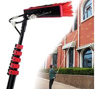 « Kit de perche de nettoyage de vitres extensible de 3,6 à 12 m alimentée à l'eau avec brosse télescopique - Nettoyant écologique pour vitres extérieures et panneaux solaires pour une brilla
