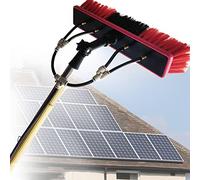 Kit de perche télescopique réglable de 3,6 m - Brosse de nettoyage ultime pour vitres et laveuse pour panneaux solaires, entretien de gouttière et solutions de nettoyage d'extérieur à grande portée