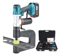 Kit de Perforation à Choc avec 2 Batteries de 6,0 Ah, 6 Matrices (16-32 mm), Gorge de 150 mm, Outil de Perforation hydraulique sans Fil pour électriciens