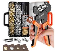Kit de Perforation D'œillets, Preciva 6mm et 10mm Pinces à Oeillets Magnétique Kit, 400PCS Oeillets Complets Galvanisés à 2 Couleurs（Or/Argent), Mallette de Rangement Portable pour PVC, Bâche,Tissu