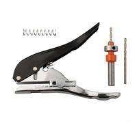 Kit de perforation et fraisage en métal avec profondeur réglable jusqu'à 25 mm et alignement visible pour un positionnement précis dans les travaux manuels, la fabrication de cartes, le PVC et les