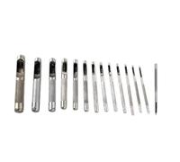 Kit de perforation pour cuir 14 pièces avec tubes de perforation en acier traité thermiquement pour un poinçonnage précis dans des matériaux souples tels que le cuir et le vinyle