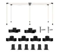 Kit de pergola à monter soi-même Outsunny, supports de pergola avec supports d'angle à 3 et 4 voies et base de poteau pour bois de 9,6 x 9,6 cm (dimensions réelles 9,2 x 9,2 cm), 12 pièces, vis