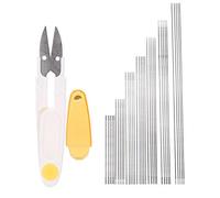 Kit de perlage DIY avec aiguilles à ouverture centrale, outils de couture pour bijoux faits main, aiguilles à perler de 7 tailles pour la confection de colliers, comprenant des