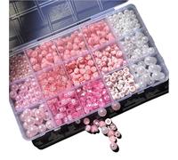 Kit De Perles De Bricolage DIY Boîte Alphabet rose 10 pièces, Kit de fabrication bijoux faits à la main, divers ensembles faire soi-même