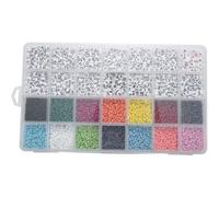 Kit De Perles De Rocaille En Verre De 3mm, 5000 Pièces, Perles De Lettres De L'alphabet En Forme De Coeur, Pour La Fabrication Et L'artisanat De Bijoux De Bracelets Avec Nom