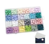 Kit de perles de sceau de cire, perles de sceau de cire, cire pour timbres d'invitation de mariage, 24 couleurs pour sceau de cire, kit de sceau de cire de lettre, cire