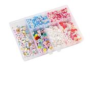 Kit De Perles D'espacement Entretoise ronde plate avec graine for la fabrication de bijoux(Blue)