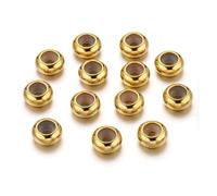 Kit De Perles D'espacement Glissière de réglage en acier inoxydable, perles en silicone, entretoise plaquée or(Gold,8mm 2.2mm hole)