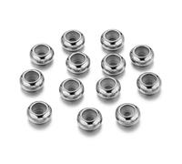 Kit De Perles D'espacement Glissière de réglage en acier inoxydable, perles en silicone, entretoise plaquée or(Steel,10mm 3mm hole)