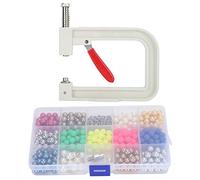 Kit de Perles DIY à Presser, Perles Non Poreuses Colorées 8mm avec Boîte de Rangement, 360 Clous Griffes pour Décorer Valises, Vêtements et Accessoires
