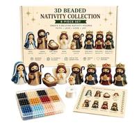 Kit de perles pour une Crèche de Noël Création de Figurines 3D en Perles à | Loisir Créatif Nativité en Perles pour Femmes, Adultes, Maman, Papa, Épouse, Mari, la et les