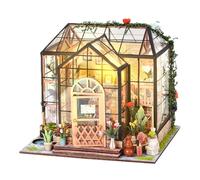 Kit de petite maison | Kit miniature - Affichage de décoration, mini serre 3D DI Y Tiny House Kits Serre, Kits de poupées miniatures, mini maisons avec meubles, décorations d'Halloween/Noël