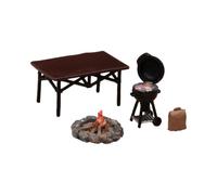 Kit de photographie de camping en résine à l'échelle 1/64 pour décoration de bureau, décoration d'étagère et idées d'arrangement de collection