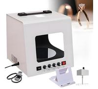 Kit de Photographie Professionnel pour Bijoux,Mini Studio Photo Électrique à Rotation 360° avec Luminosité Réglable,4 Lumières de Remplissage Ultra-bright,avec Support de Suspension et Filtres TB300