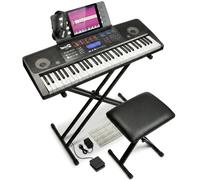 Kit de piano à clavier RockJam 61 touches avec banc, tabouret, pédale de sustain, casque et cours