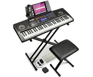 Kit de piano à clavier RockJam 61 touches avec banc, tabouret, pédale de sustain, casque et cours