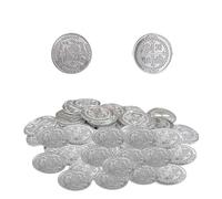 Kit De pièces-De-monnaie-Au Trésor Enterré - 100 pièces-De-Fausses pièces-De-monnaie-En Or Et Argent De Style Pirate, Ensemble De monnaie-De Jouet En PP Pour jeu-De Rôle Pour , Articles De Déco