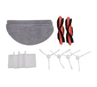 Kit de pièces de rechange compatible avec les aspirateurs robots Xiaomi E10, E12 et E10C, comprenant une brosse latérale, un filtre HEPA et une serpillière.