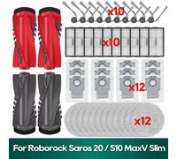 Kit de pièces de rechange compatibles pour Roborock Saros 20 / S10 MaxV Slim : brosse, filtre, sac à poussière, chiffon de nettoyage 6 mops