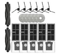 Kit de Pièces de Rechange de 24 Pièces pour Aspirateur Robot pour Mova E40 Ultra: Brosses, Filtres, Pads de Nettoyage