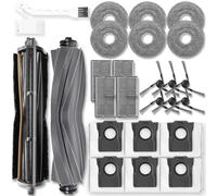 Kit de pièces de rechange E40 Ultra compatible avec aspirateur robot Mova E40 Ultra/E50 Pro Ultra, 1 brosse TriCut, 1 brosse principale, 4 filtres HEPA, 6 tampons de serpillère, 6 brosses latérales, 6