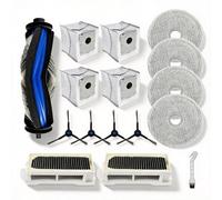 Kit de pièces de rechange ECOVACS pour Deebot pour mini robot aspirateur, brosse principale à rouleau, 4 brosses latérales, 4 serpillères, 4 sacs à poussière, 2 filtres, brosse de nettoyage