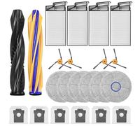 Kit de pièces de rechange pour aspirateur Dreame for bot X60 pour robot Ultra - Brosse à double rouleau - Filtres HEPA - Brosses de bord - Outils de nettoyage (C)