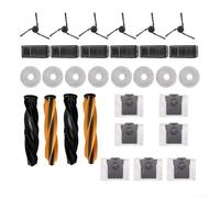 Kit de pièces de rechange pour aspirateur L50 Ultra pour modèles X50 Ultra, accessoires de rechange avec 8 serpillères, 7 sacs à poussière, 6 brosses latérales, 6 filtres et 4 brosses principales