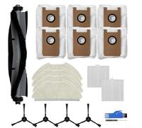 Kit de pièces de rechange pour aspirateur robot Airrobo T20+ avec brosse principale, brosses latérales, serpillères, sacs à poussière, filtres, brosse de nettoyage et tournevis pour une utilisation